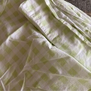 The Company Store Green and White Checkered Fabric queen, size sheets, preowned